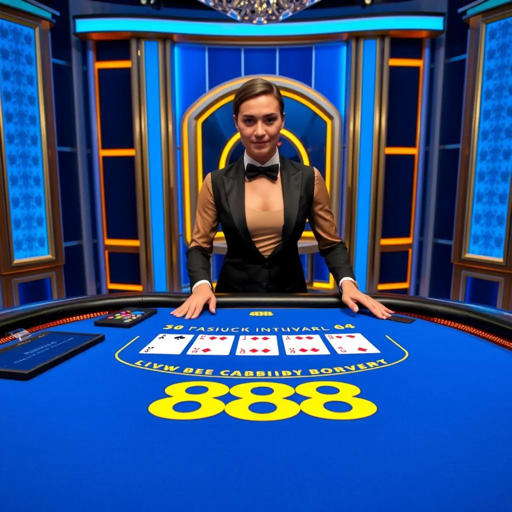 888 Casino UK exclusive live blackjack table with professional dealer