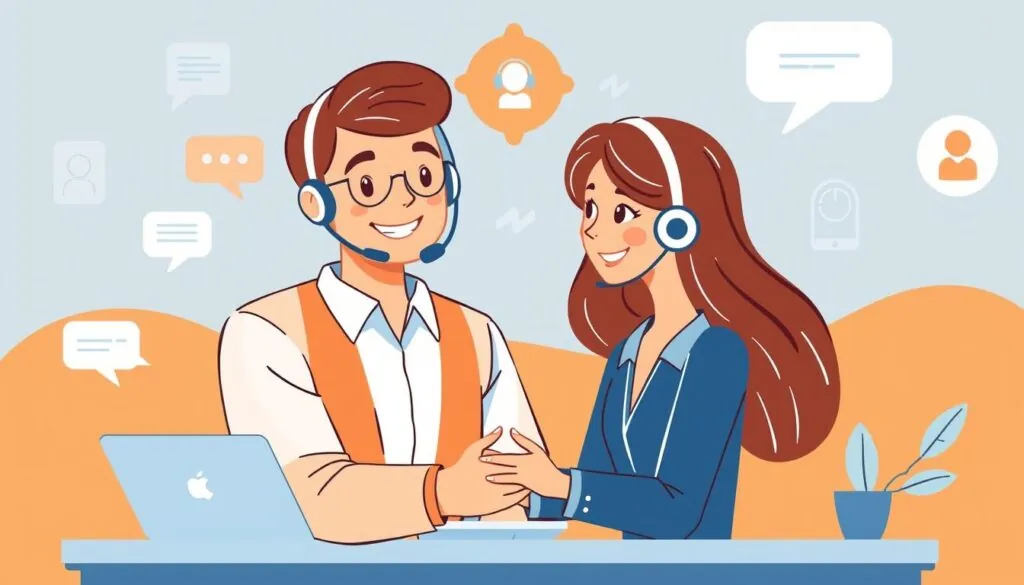 Betsson Casino UK customer support illustration showing helpful service Betsson Casino UK customer support illustration showing helpful service