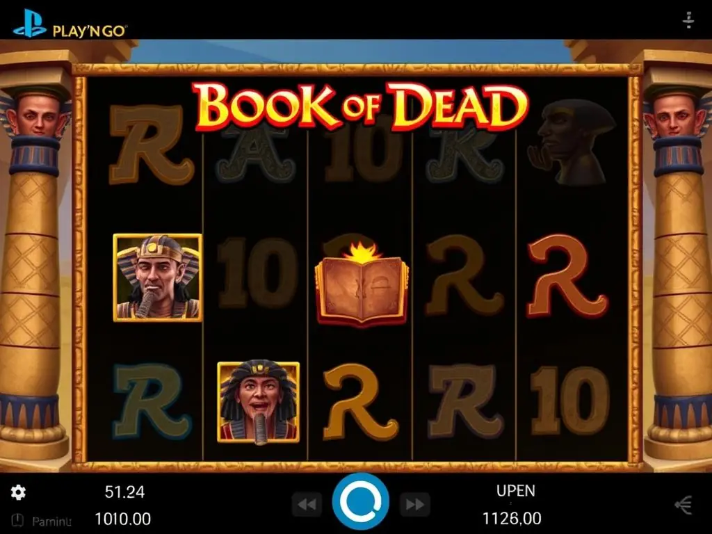 Book of Dead slot by Play'n GO showing ancient Egyptian theme and expanding symbols