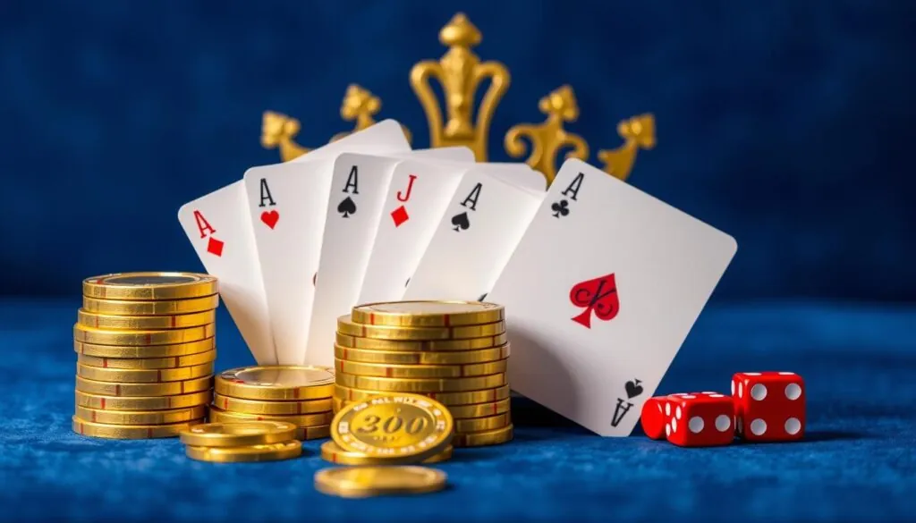 King Billy Casino UK royal theme with gold coins and casino chips