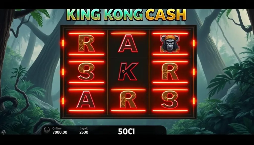 King Kong Cash Slot gameplay showing reel structure and paylines King Kong Cash Slot gameplay showing reel structure and paylines