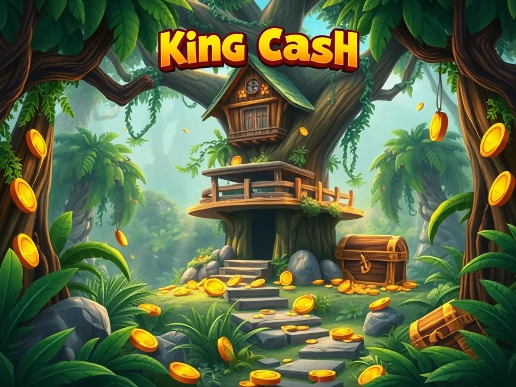 King Kong Cash Slot jungle background with treehouse and treasure King Kong Cash Slot jungle background with treehouse and treasure