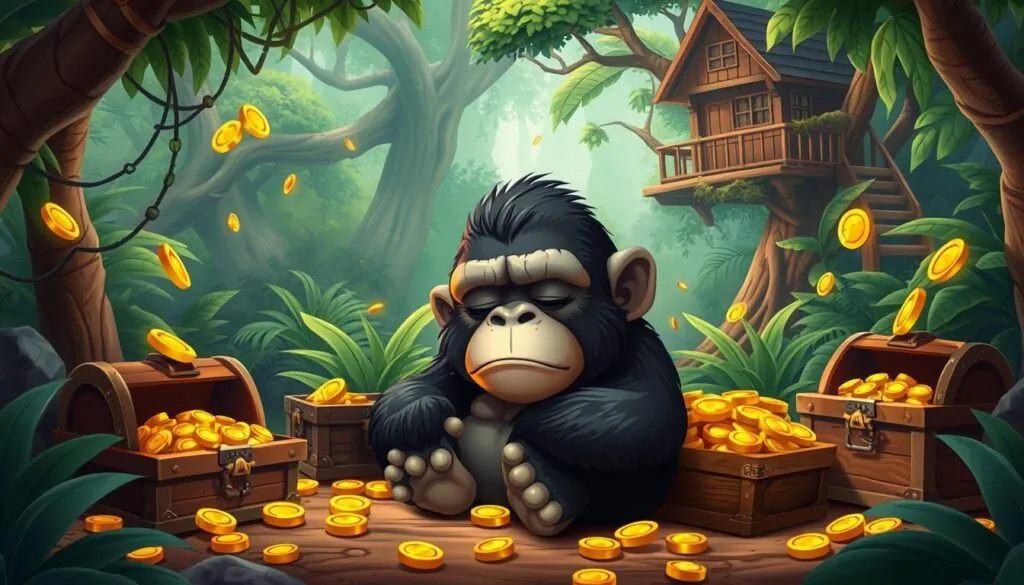 King Kong Cash Slot jungle theme with cartoon gorilla character