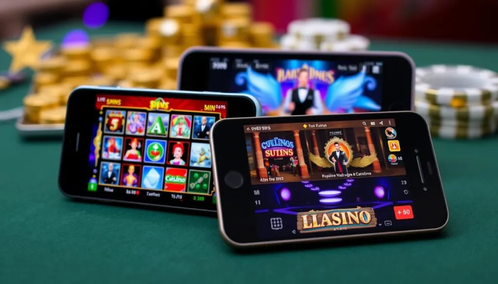 Mobile casino experience showing best online casinos 2025 on smartphone and tablet devices