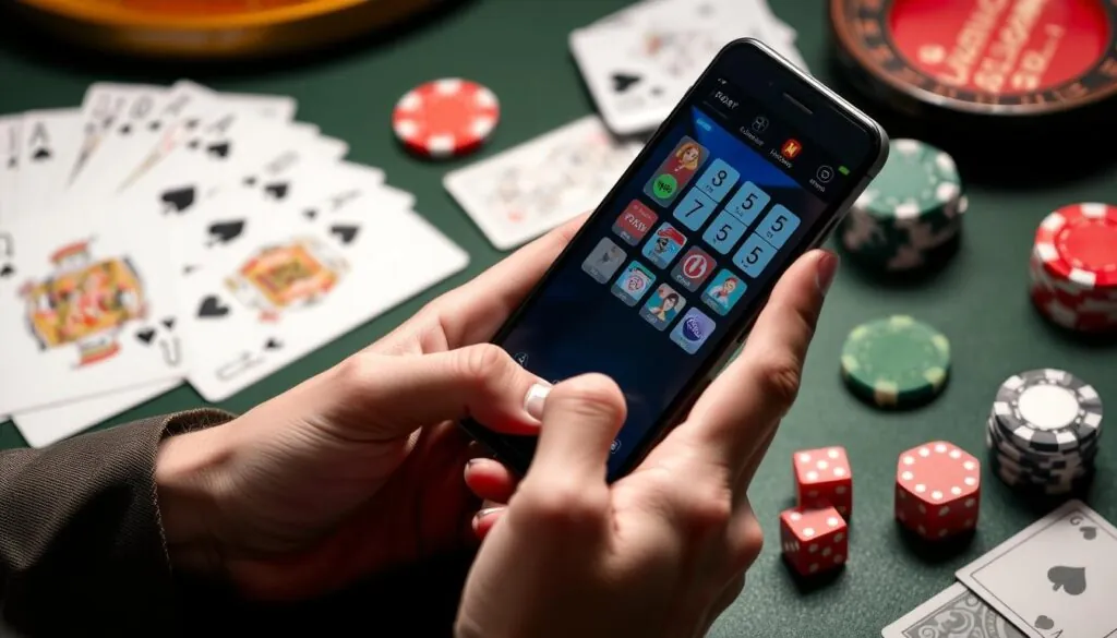 Mobile gaming experience on Nomini Casino UK showing responsive design