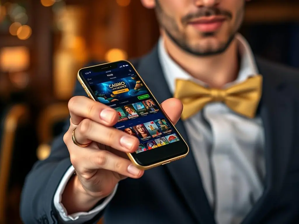 Mostbet Casino UK mobile app interface on smartphone