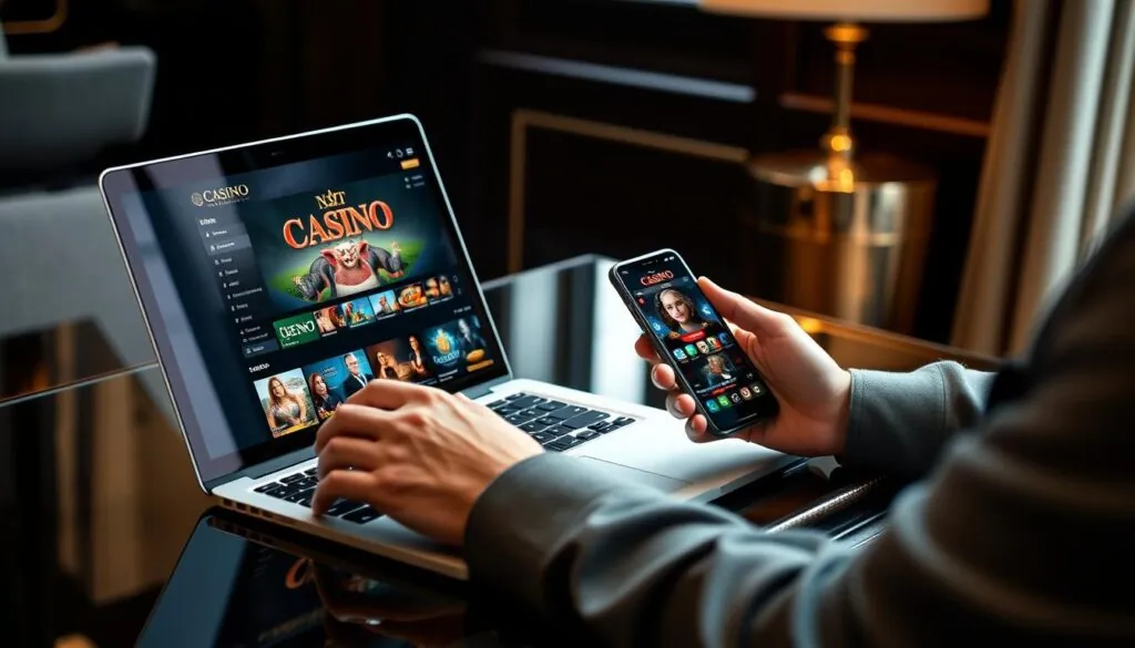 Mostbet Casino UK user interface on desktop and mobile