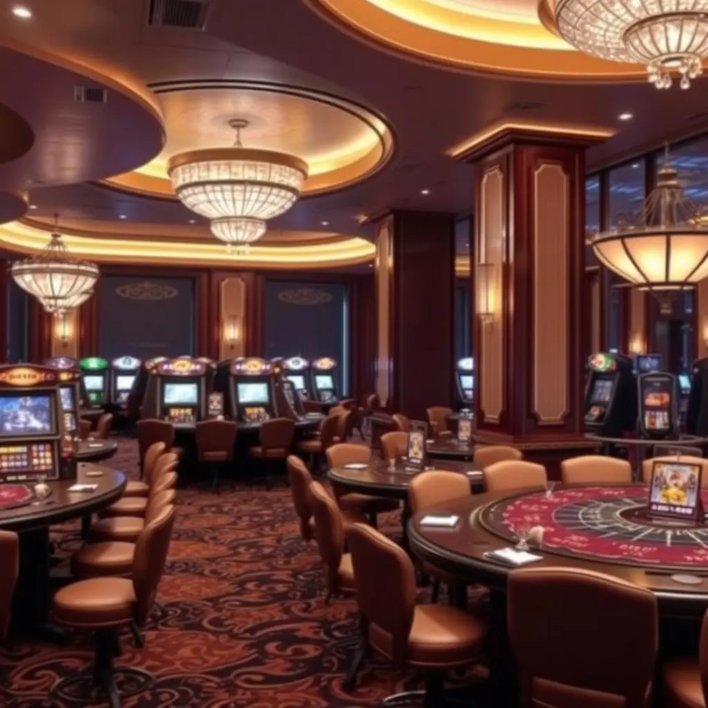 National Casino UK review featuring a luxury casino environment with elegant decor