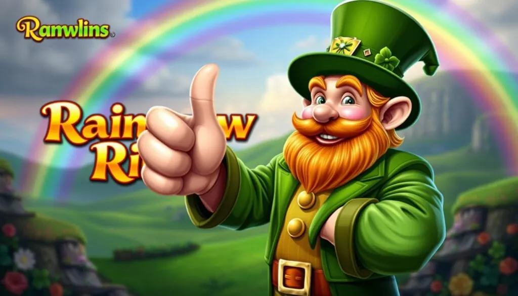 Rainbow Riches Slot final verdict showing the iconic leprechaun character