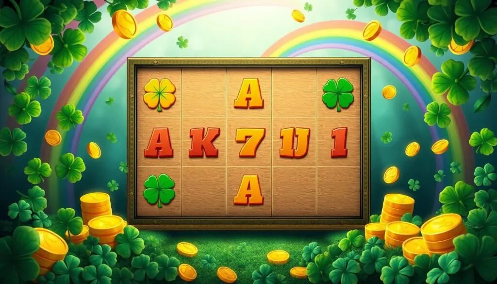 Rainbow Riches Slot gameplay concept showing the 5x3 reel layout structure Rainbow Riches Slot gameplay concept showing the 5x3 reel layout structure