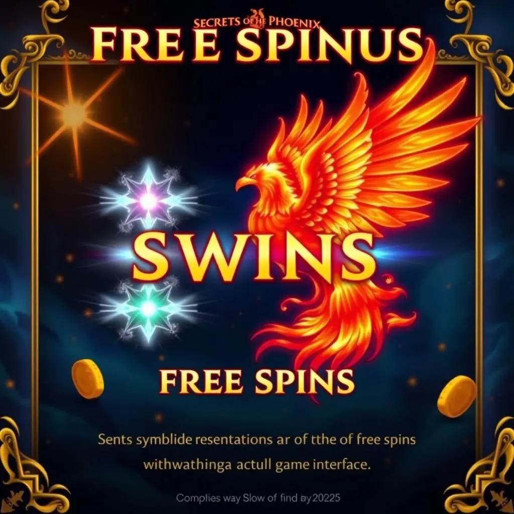 Secrets of the Phoenix Slot free spins bonus feature illustration with multiple free spins symbols Secrets of the Phoenix Slot free spins bonus feature illustration with multiple free spins symbols