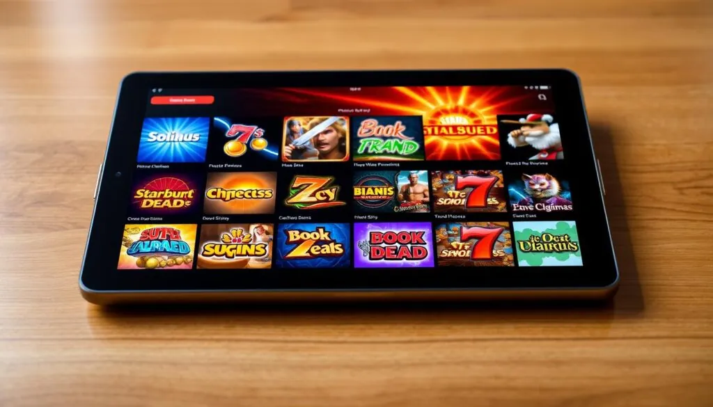 Selection of popular slot games at Bwin Casino UK including Starburst and Book of Dead
