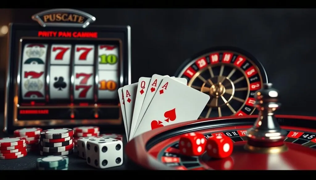 Various casino games available at Nomini Casino UK including slots and table games
