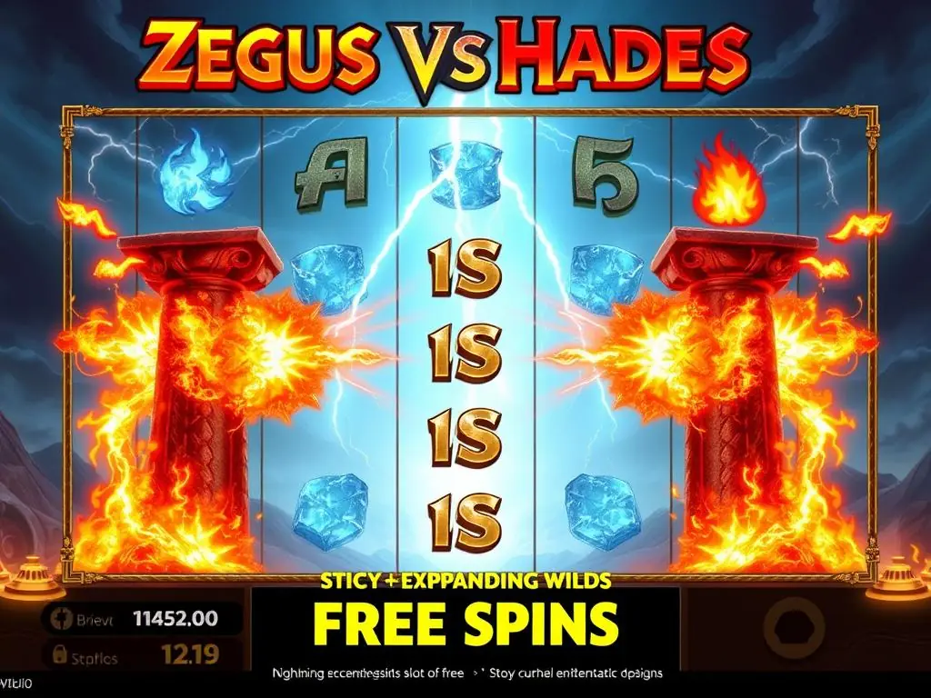Zeus vs Hades Slot free spins feature with sticky expanding wilds