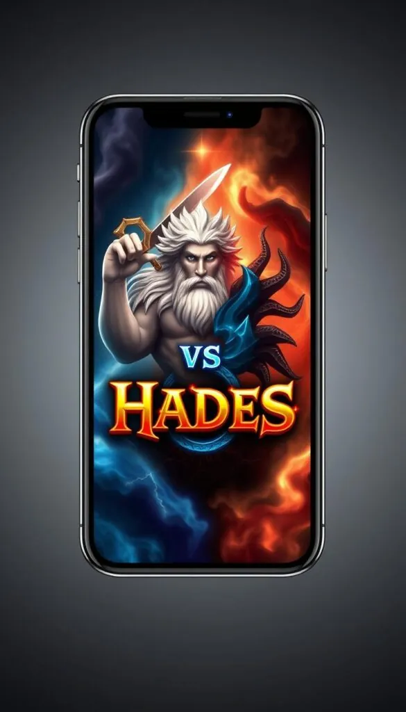 Zeus vs Hades Slot mobile version showing portrait mode